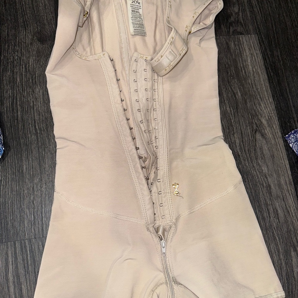 Full-Body Shapewear Bodysuit in Nude with Front Hook & Zipper